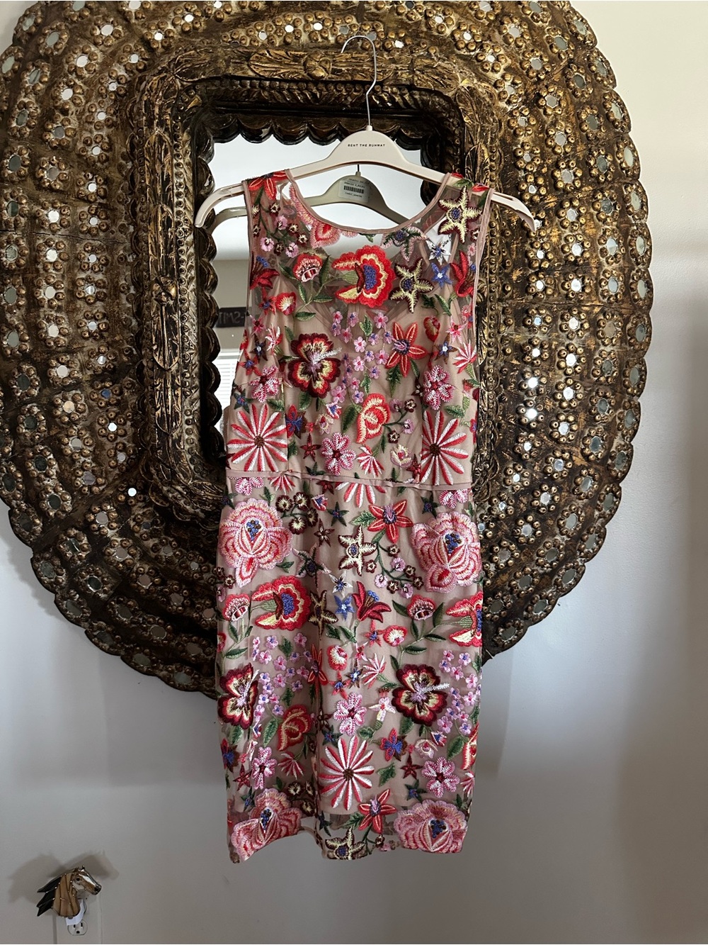 Sam Edelman Pink Floral Embroidered Sheath Dress